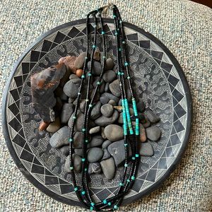 Turquoise and Jet Necklace